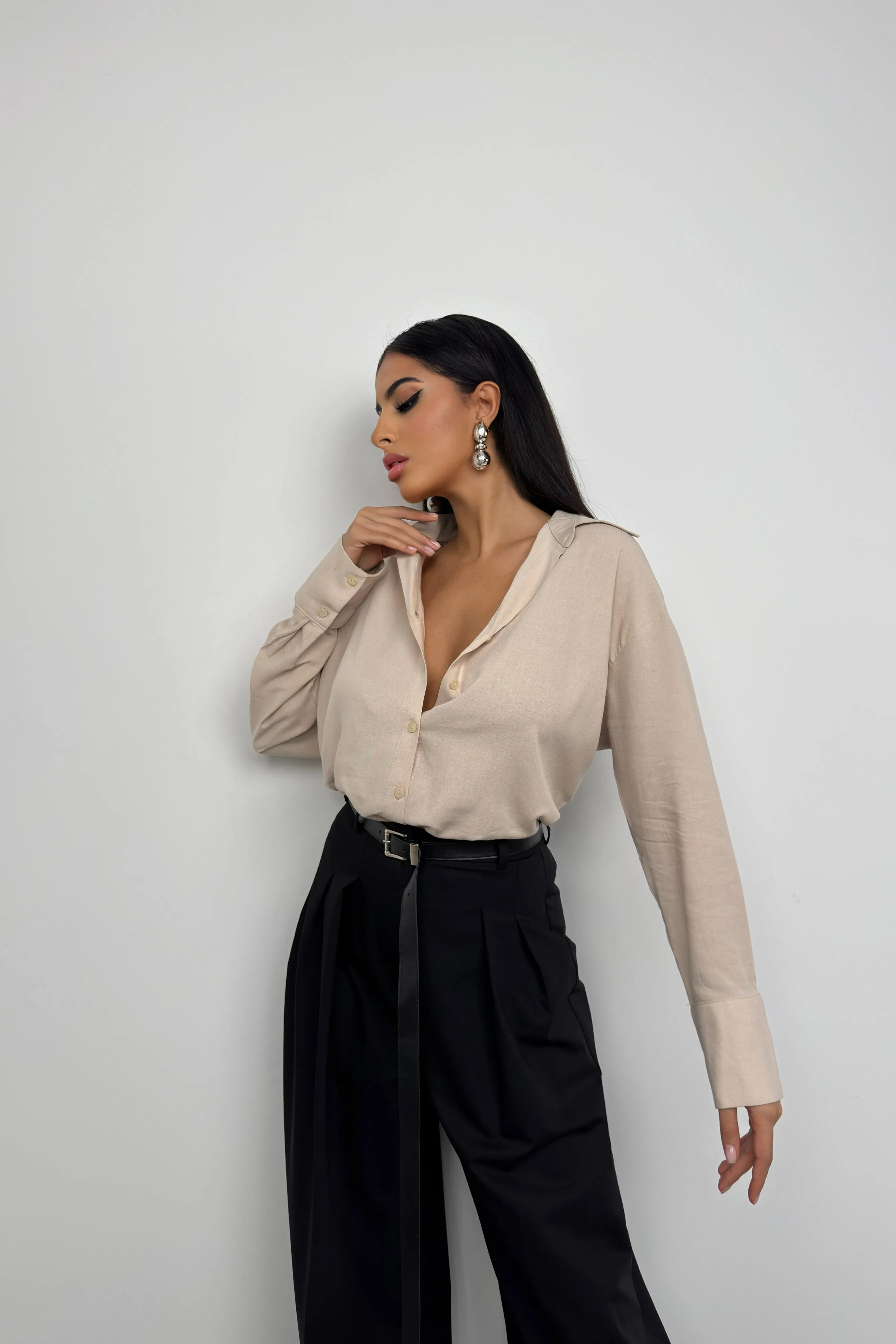 Oversize Linen Blouse