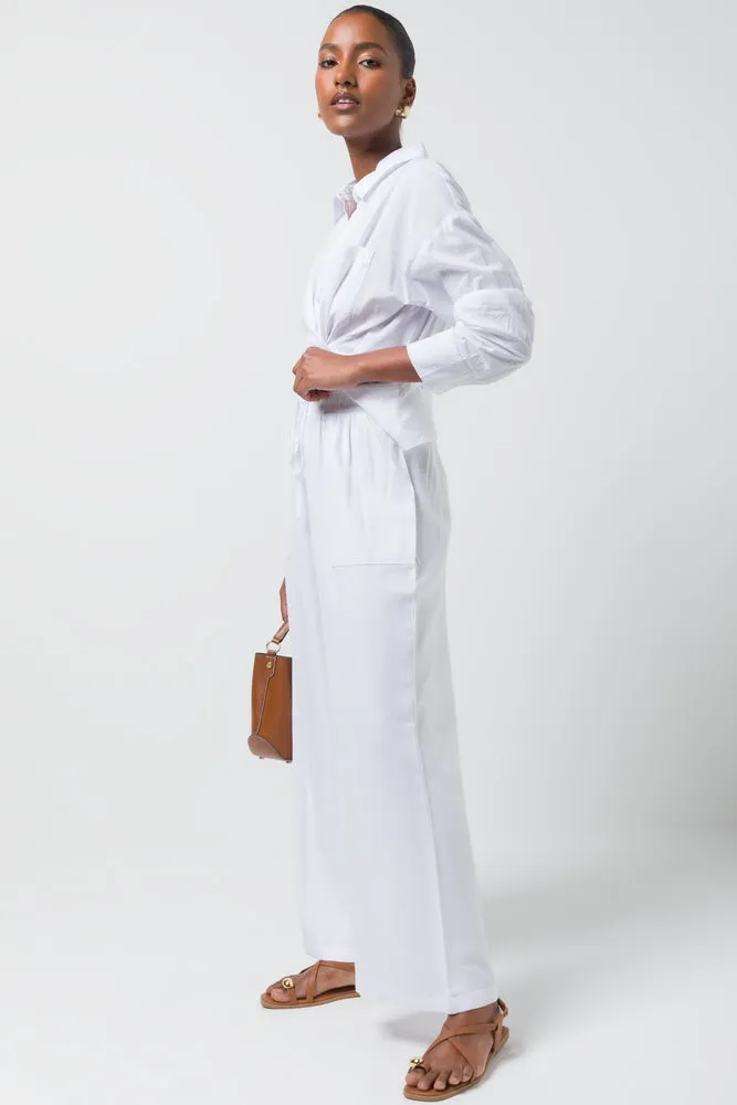 Relaxed Pull On Pants White