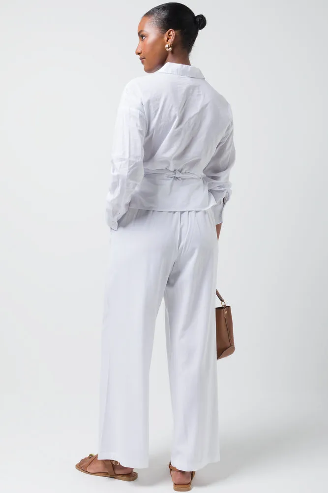 Relaxed Pull On Pants White