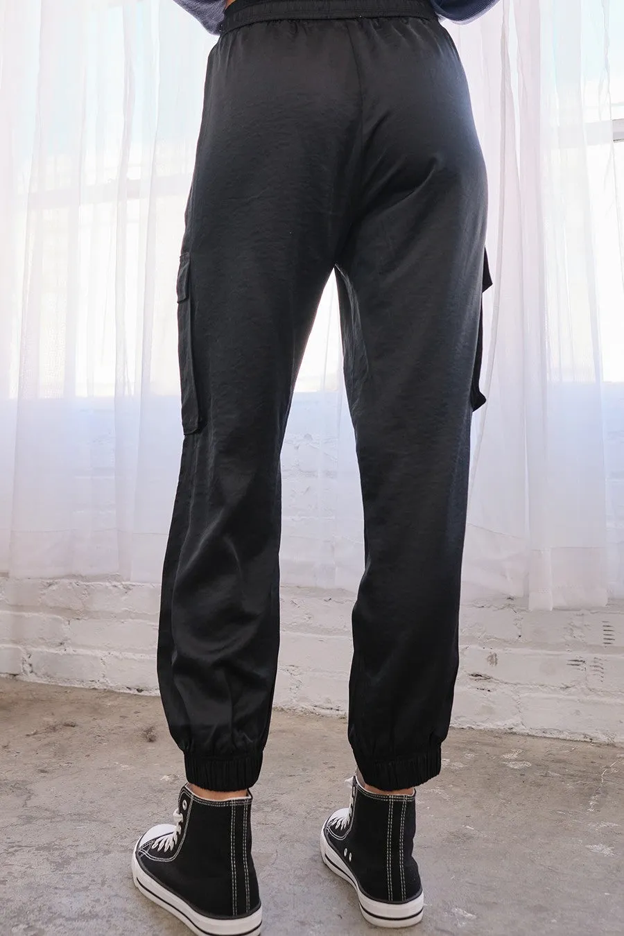 Satin Cargo Joggers