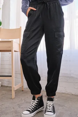 Satin Cargo Joggers