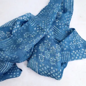 Silk Scarf ~ Soft Blue with Patterns