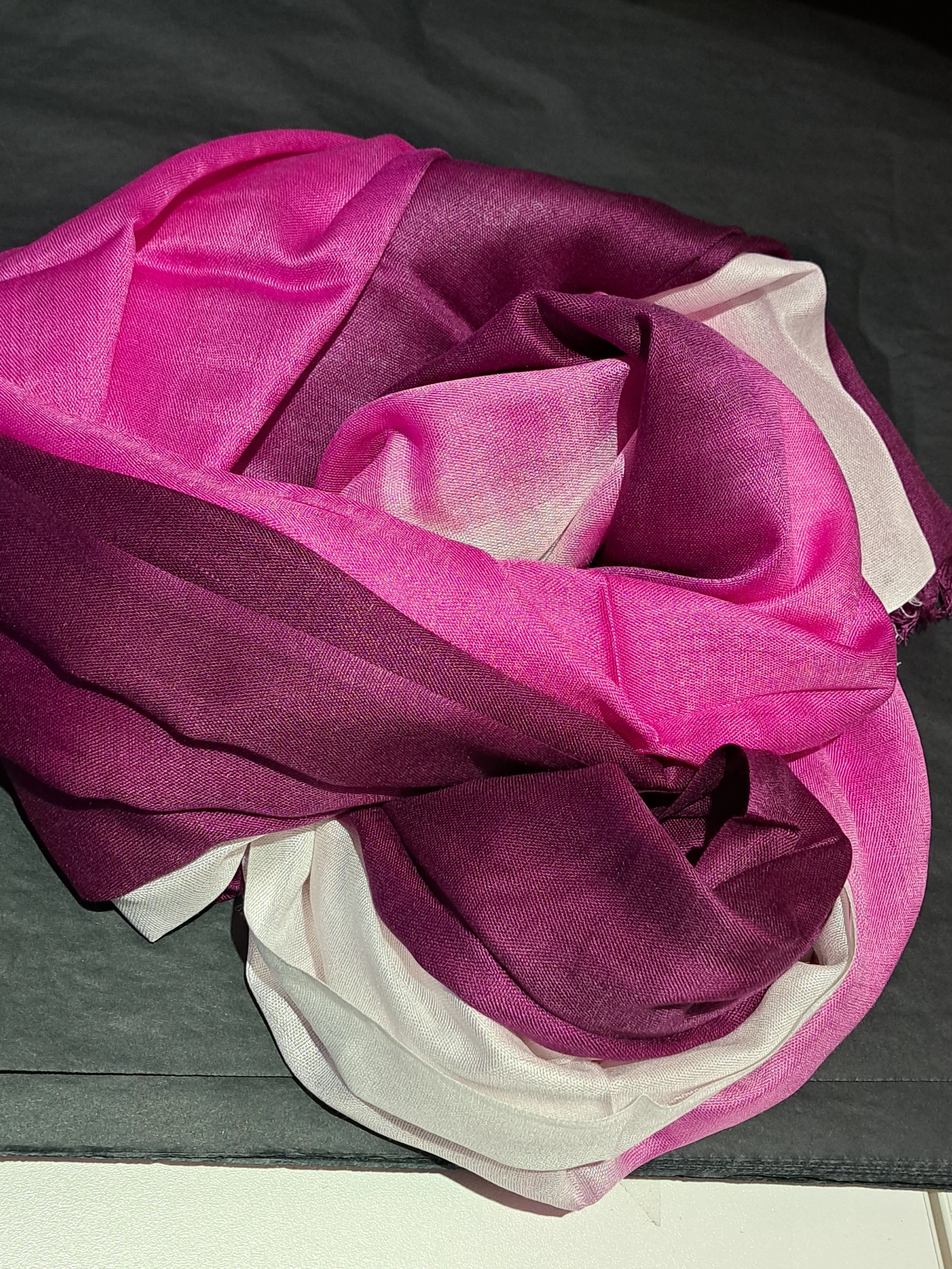 silky multi tonal scarf pinks
