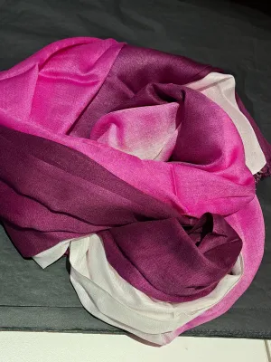 silky multi tonal scarf pinks