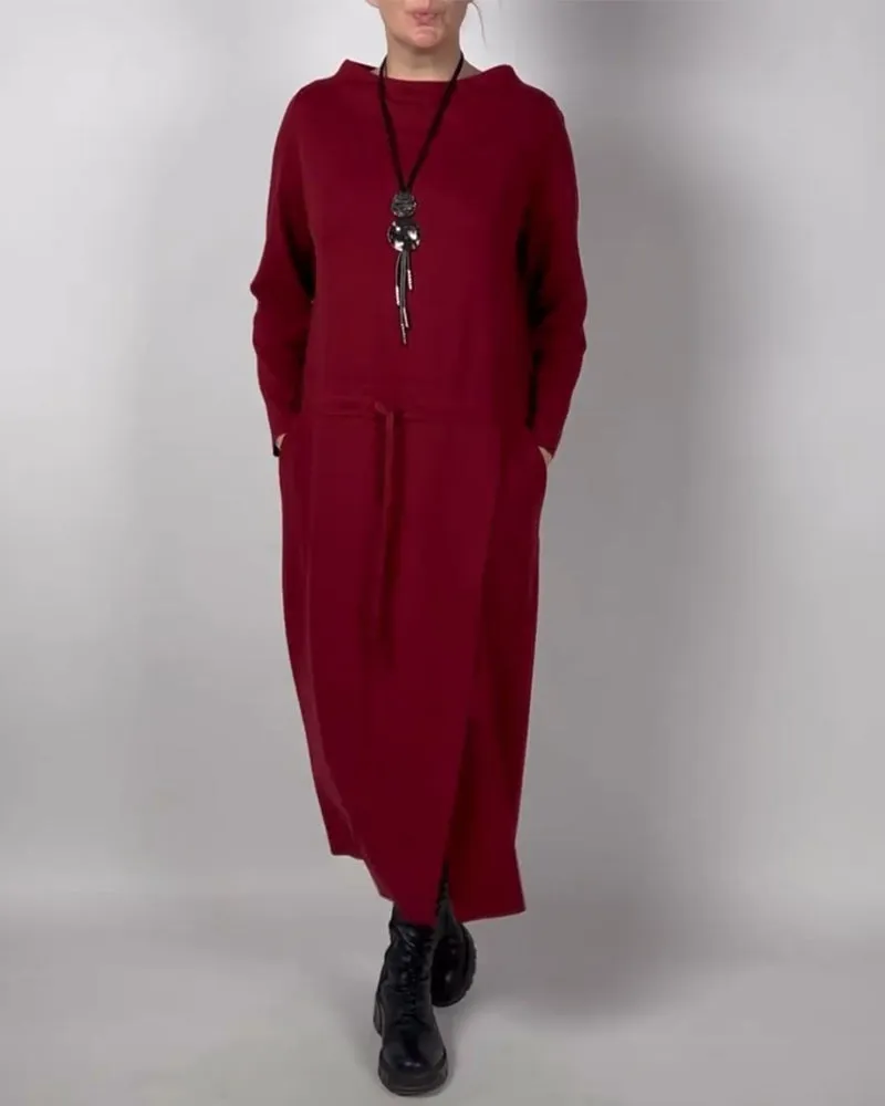 Solid color pocket dress