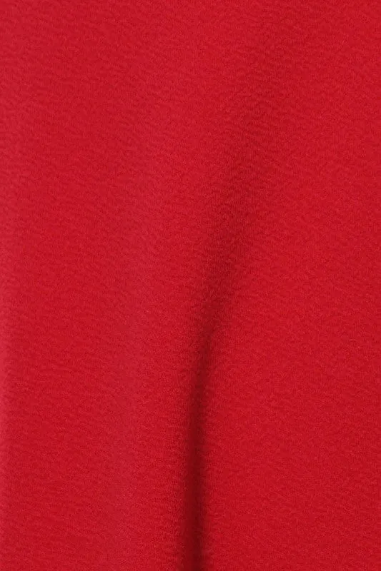 Solid high waisted, A-line, Plus Size midi skirt
