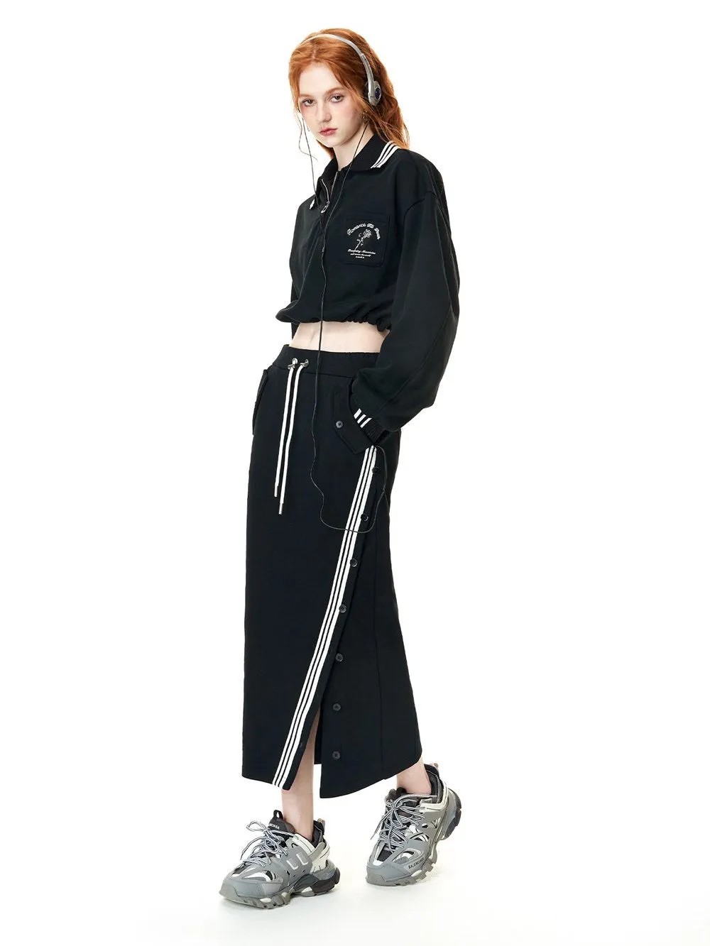 Sporty Casual Relax Pullover&Skirt