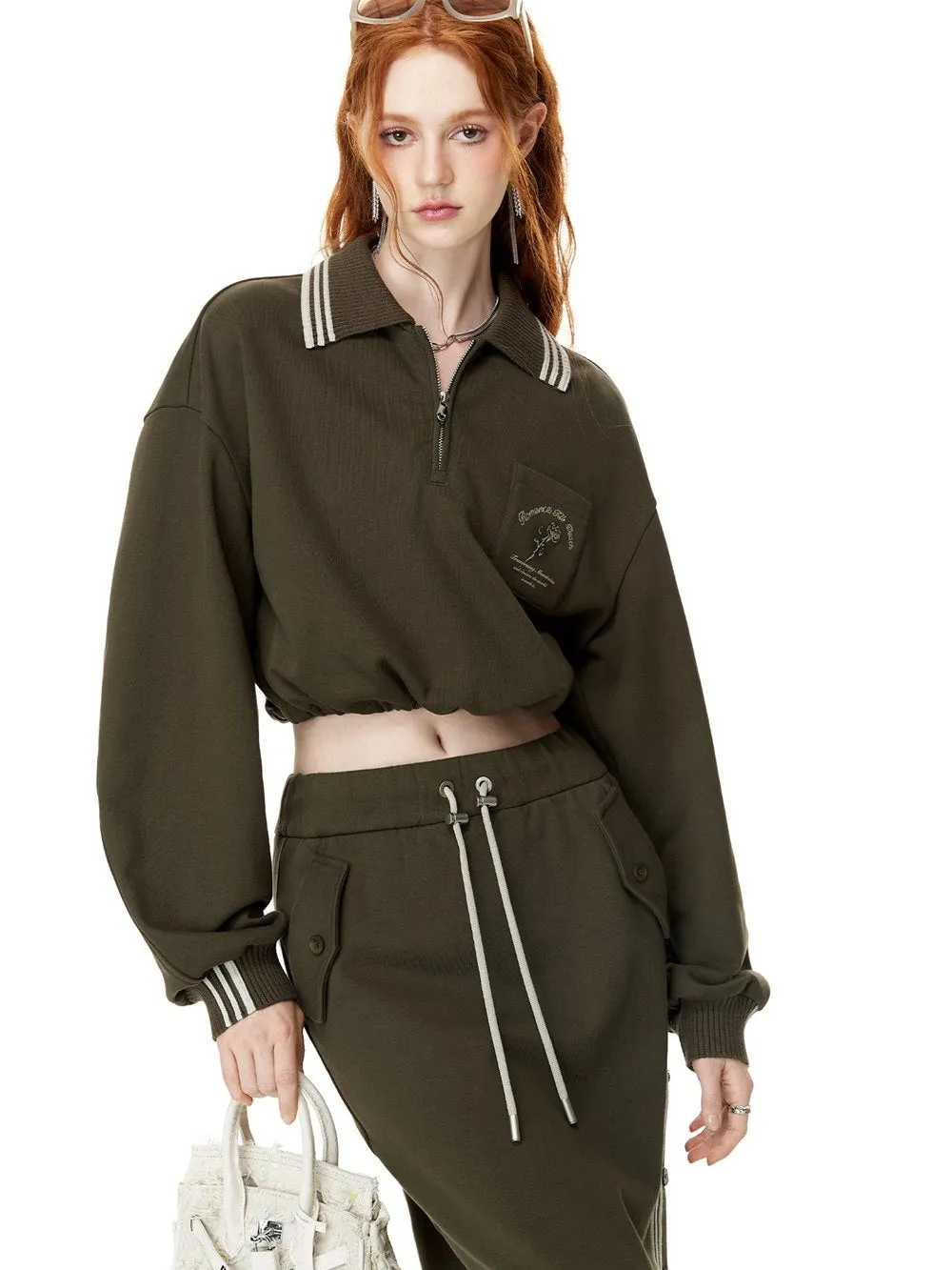 Sporty Casual Relax Pullover&Skirt