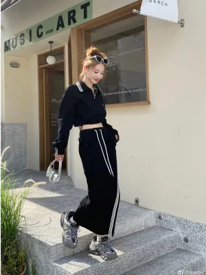 Sporty Casual Relax Pullover&Skirt
