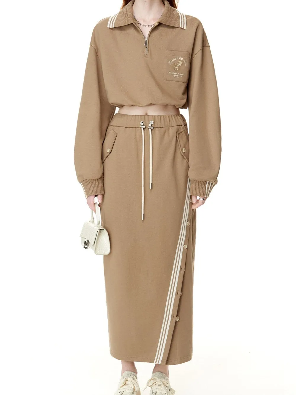 Sporty Casual Relax Pullover&Skirt