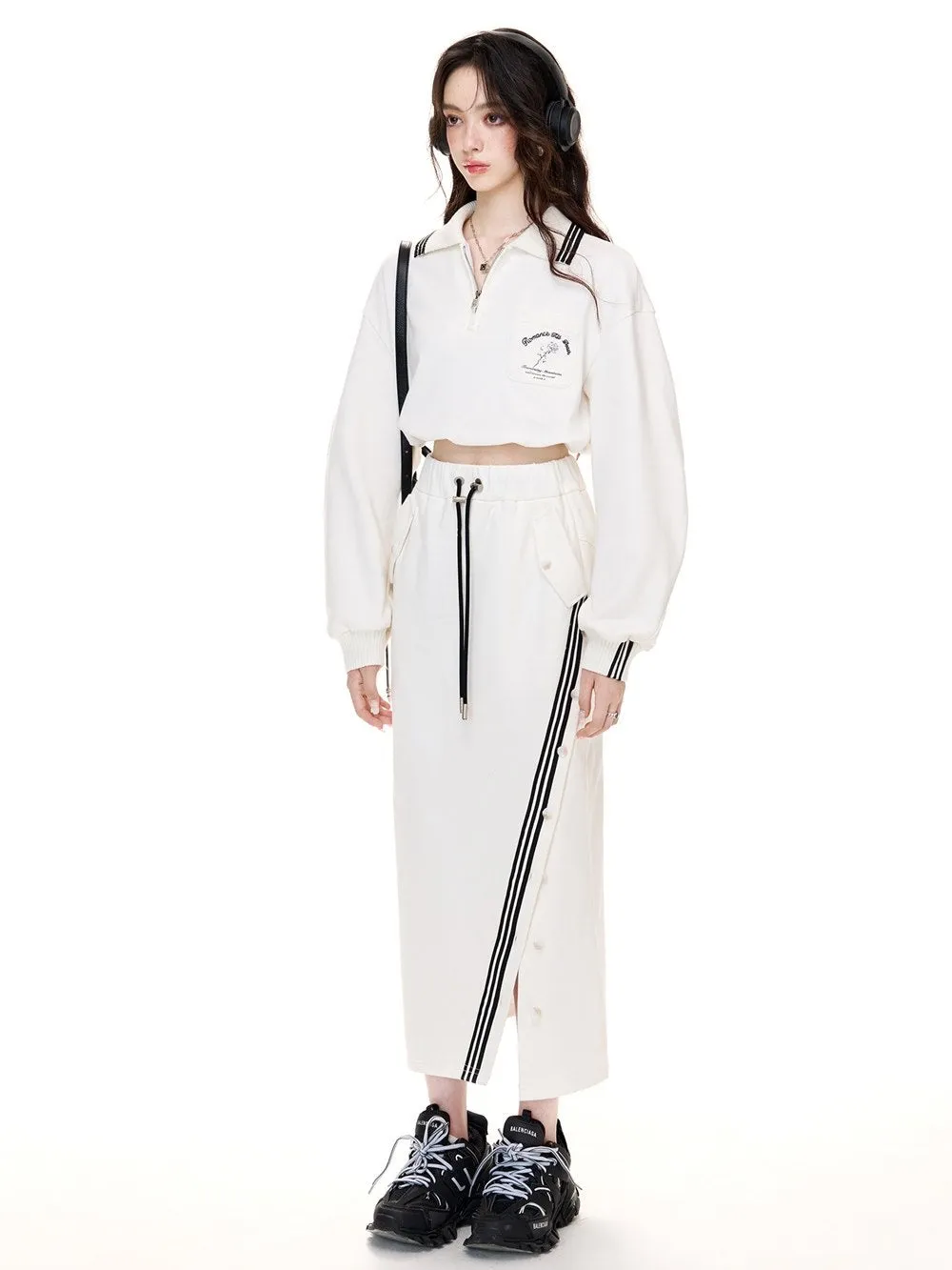 Sporty Casual Relax Pullover&Skirt