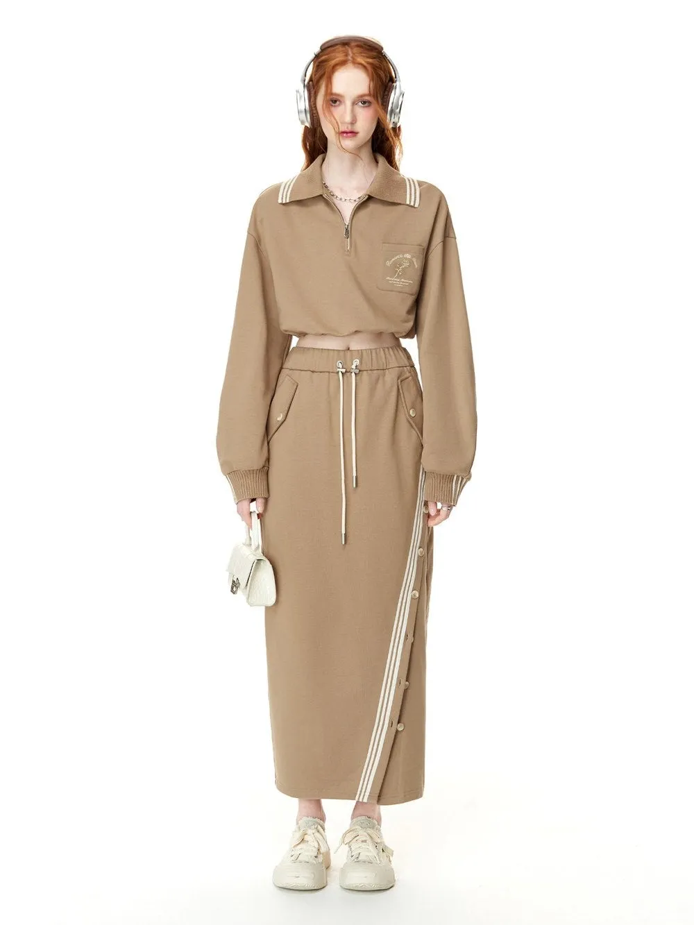 Sporty Casual Relax Pullover&Skirt