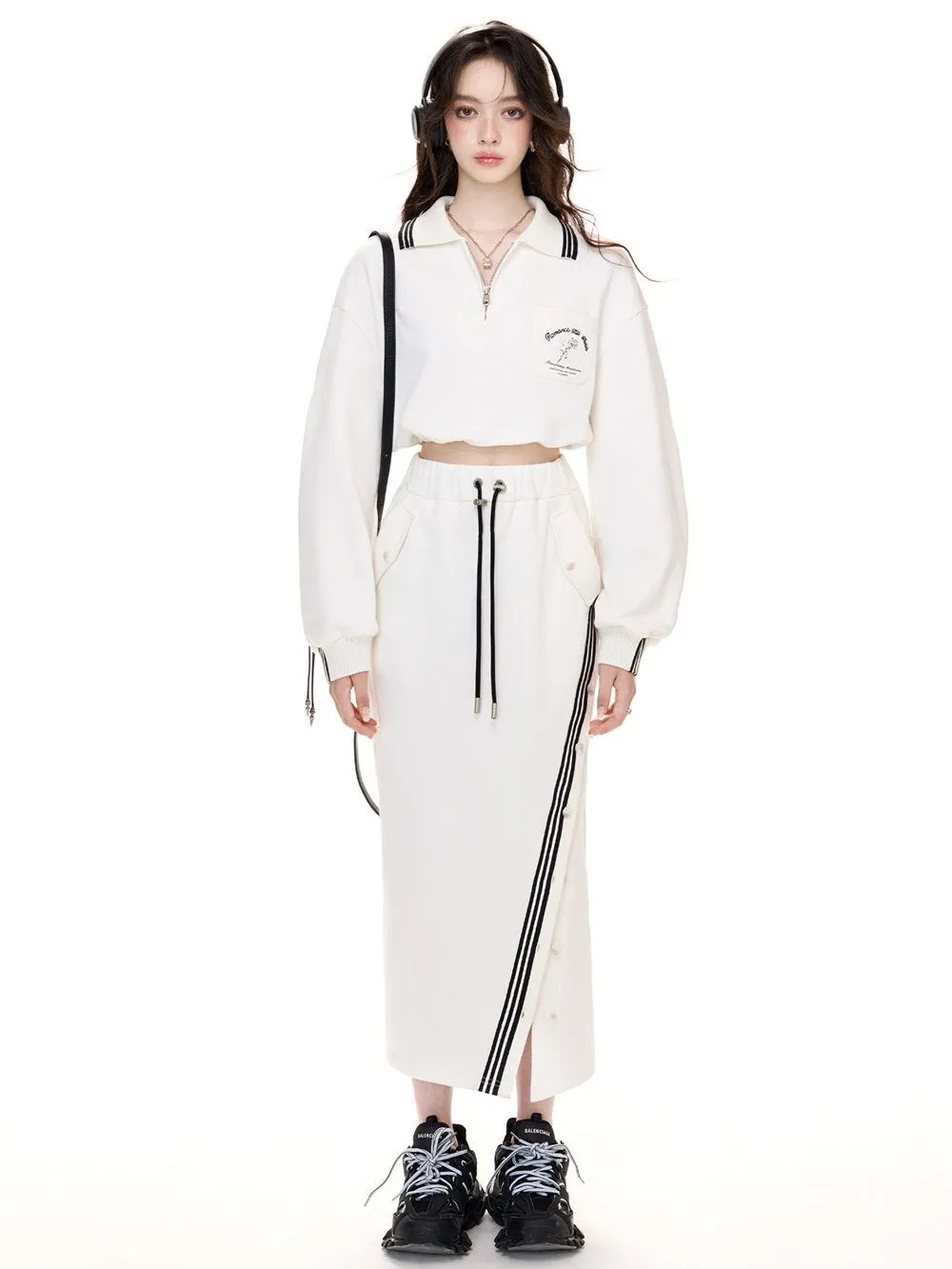 Sporty Casual Relax Pullover&Skirt