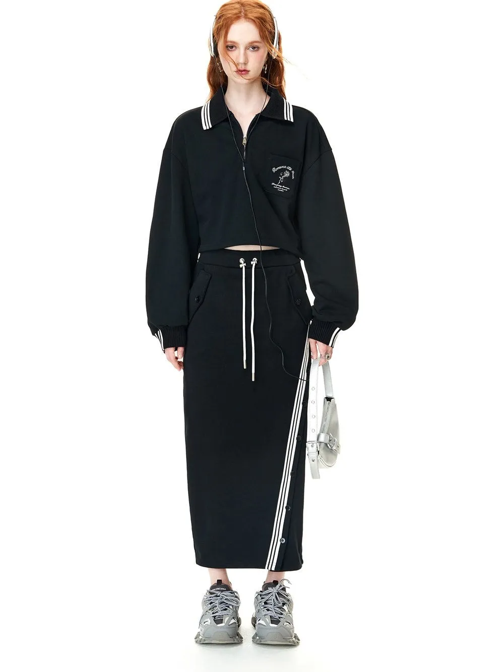 Sporty Casual Relax Pullover&Skirt