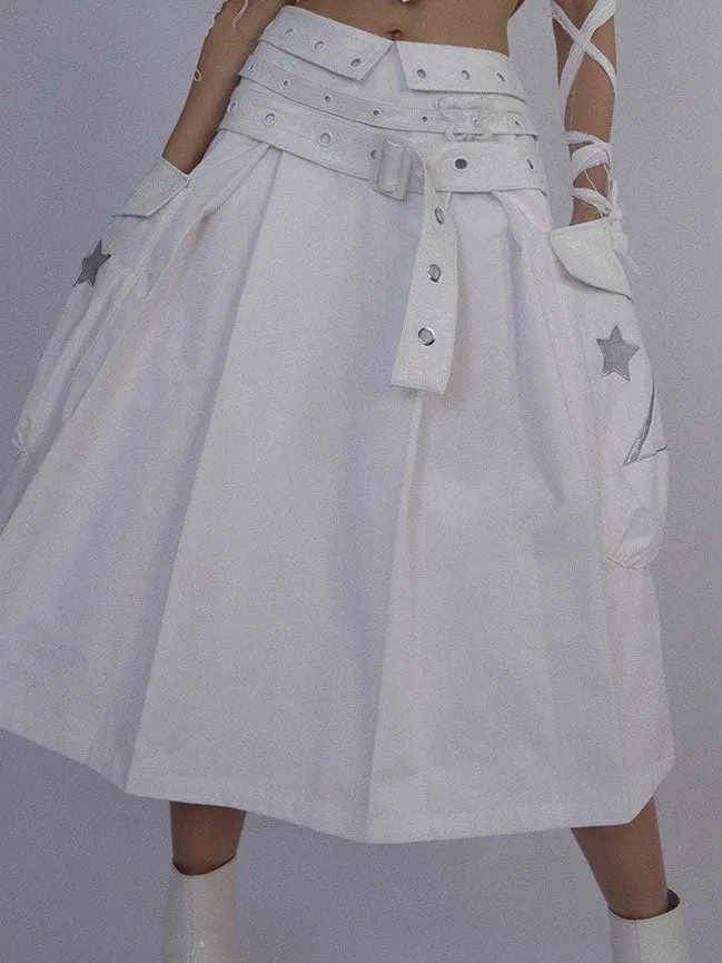 Star Casual Flare Big-Pocket Skirt