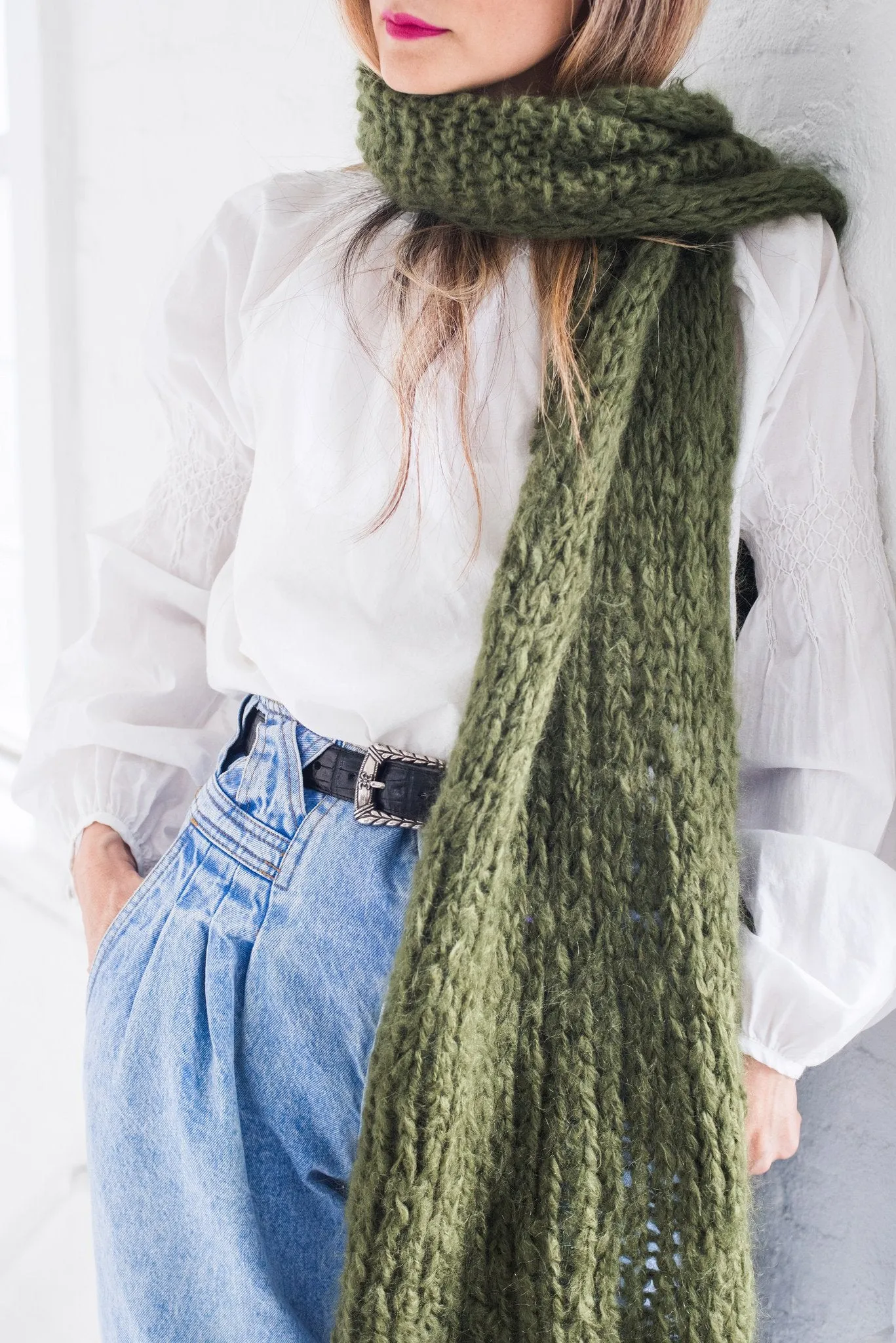 Stockinette Scarf - PATTERN - Mohair So Soft