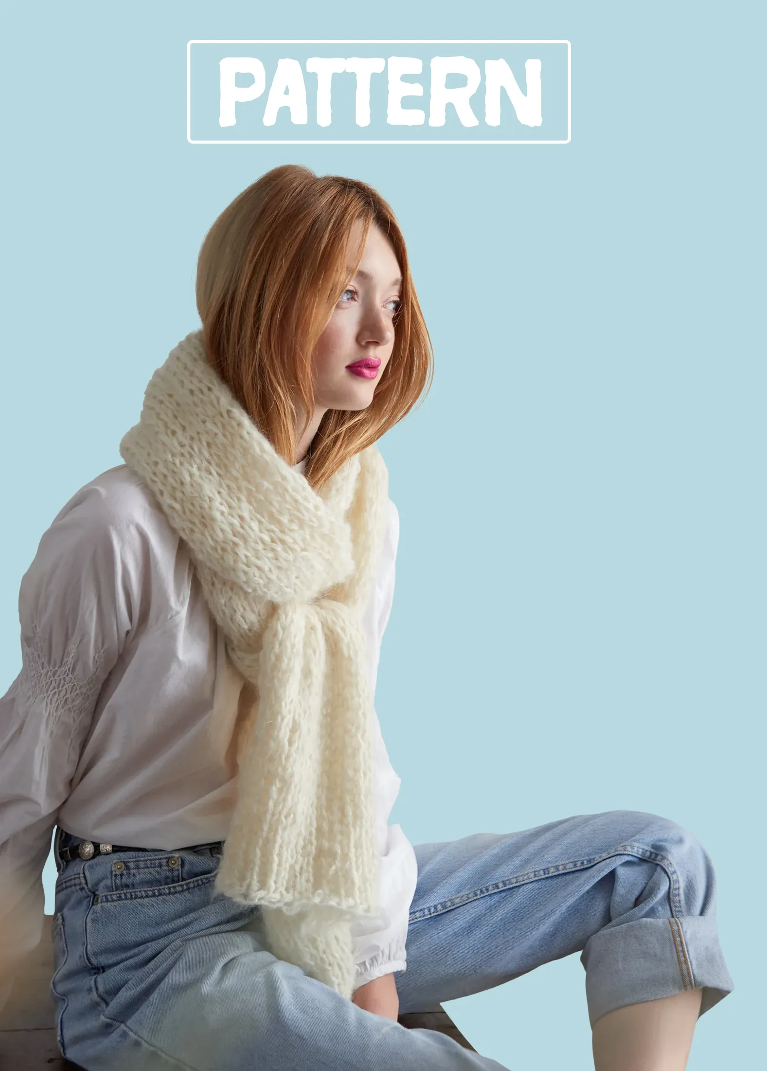 Stockinette Scarf - PATTERN - Mohair So Soft