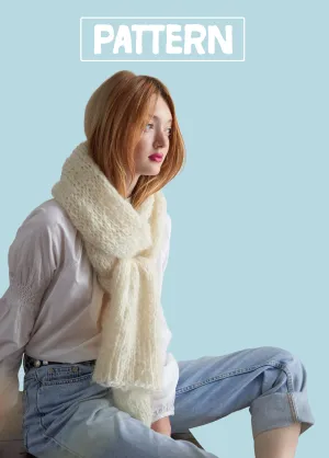 Stockinette Scarf - PATTERN - Mohair So Soft