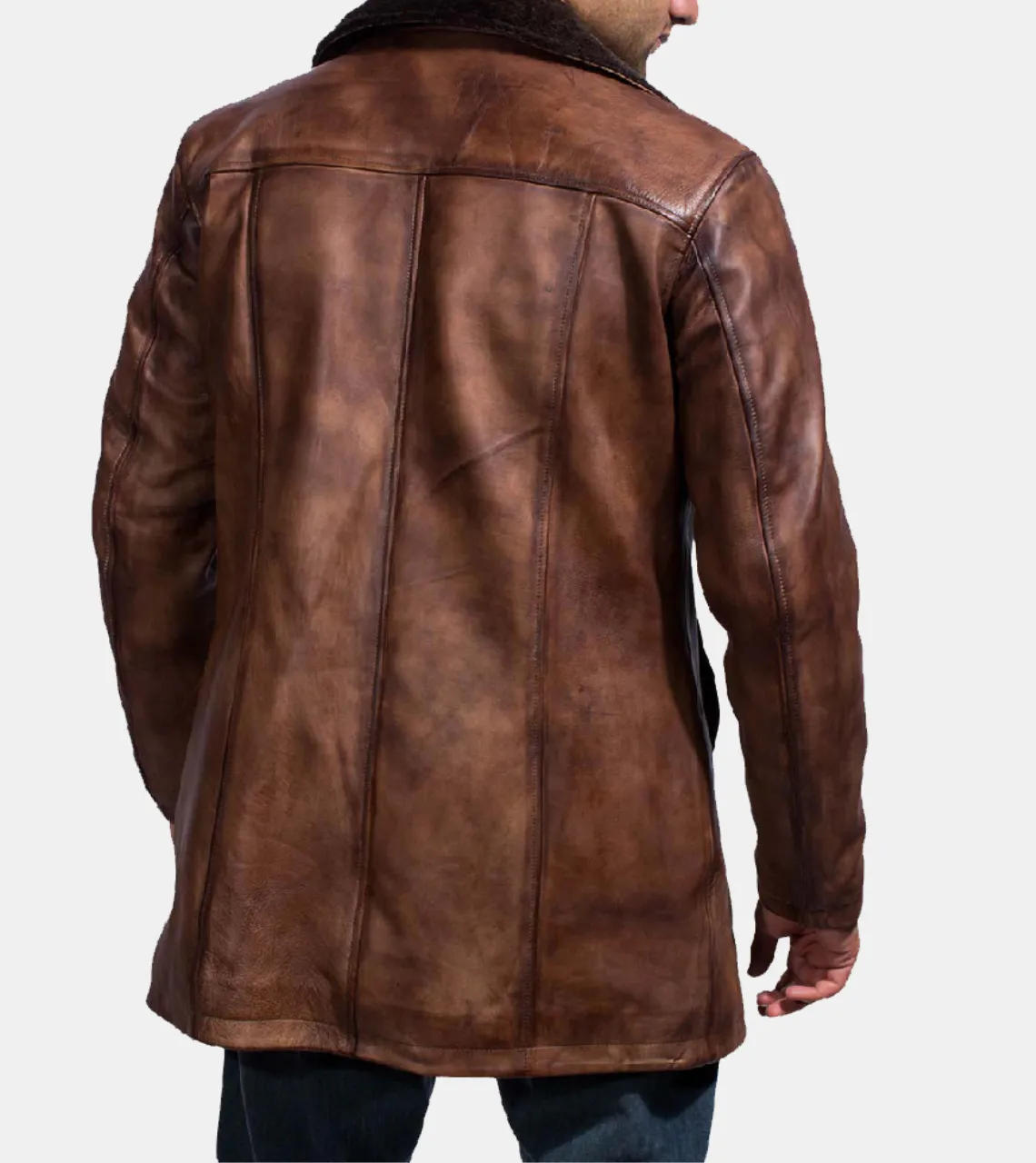 Sven Men's Brown Shearling Leather Coat