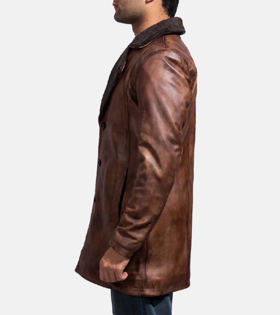 Sven Men's Brown Shearling Leather Coat