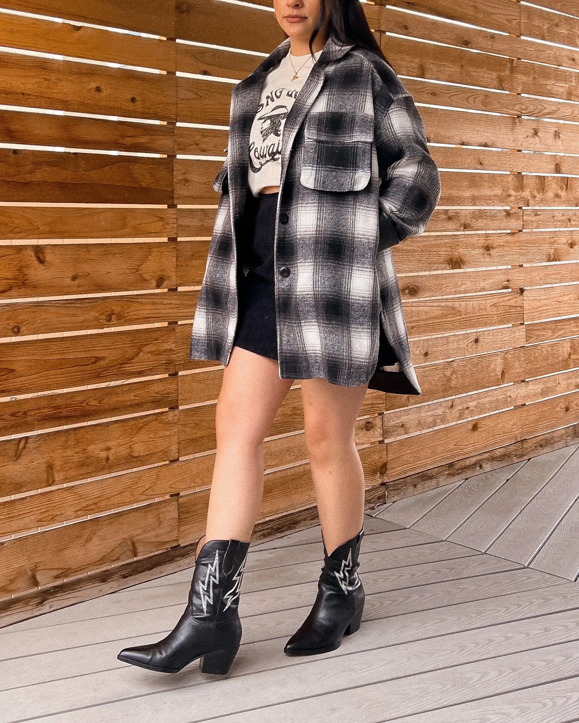 this is my edgy side long plaid jacket