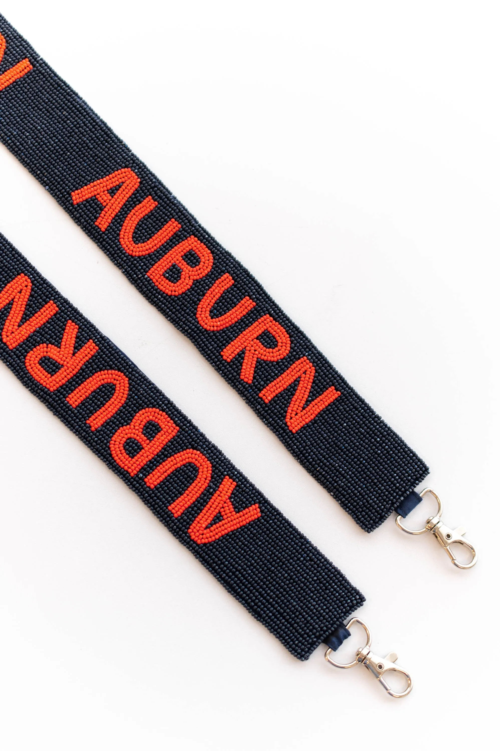 Tiger Town Beaded Purse Strap, Orange Blue