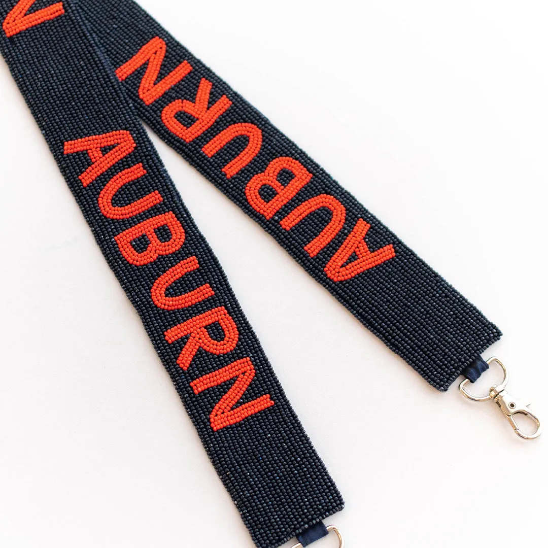 Tiger Town Beaded Purse Strap, Orange Blue