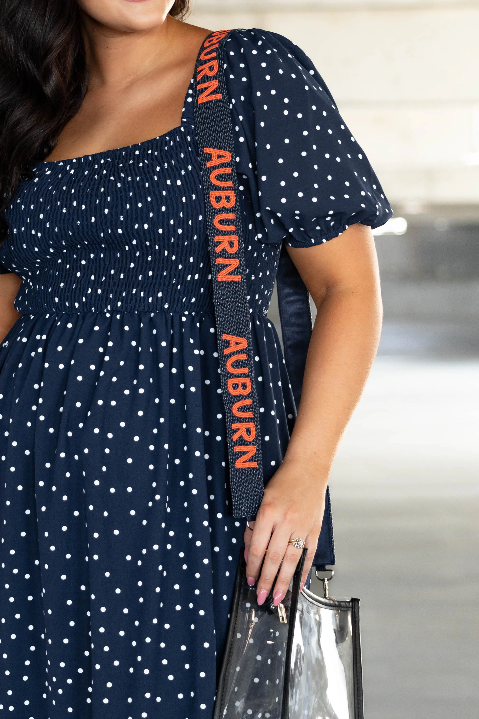 Tiger Town Beaded Purse Strap, Orange Blue