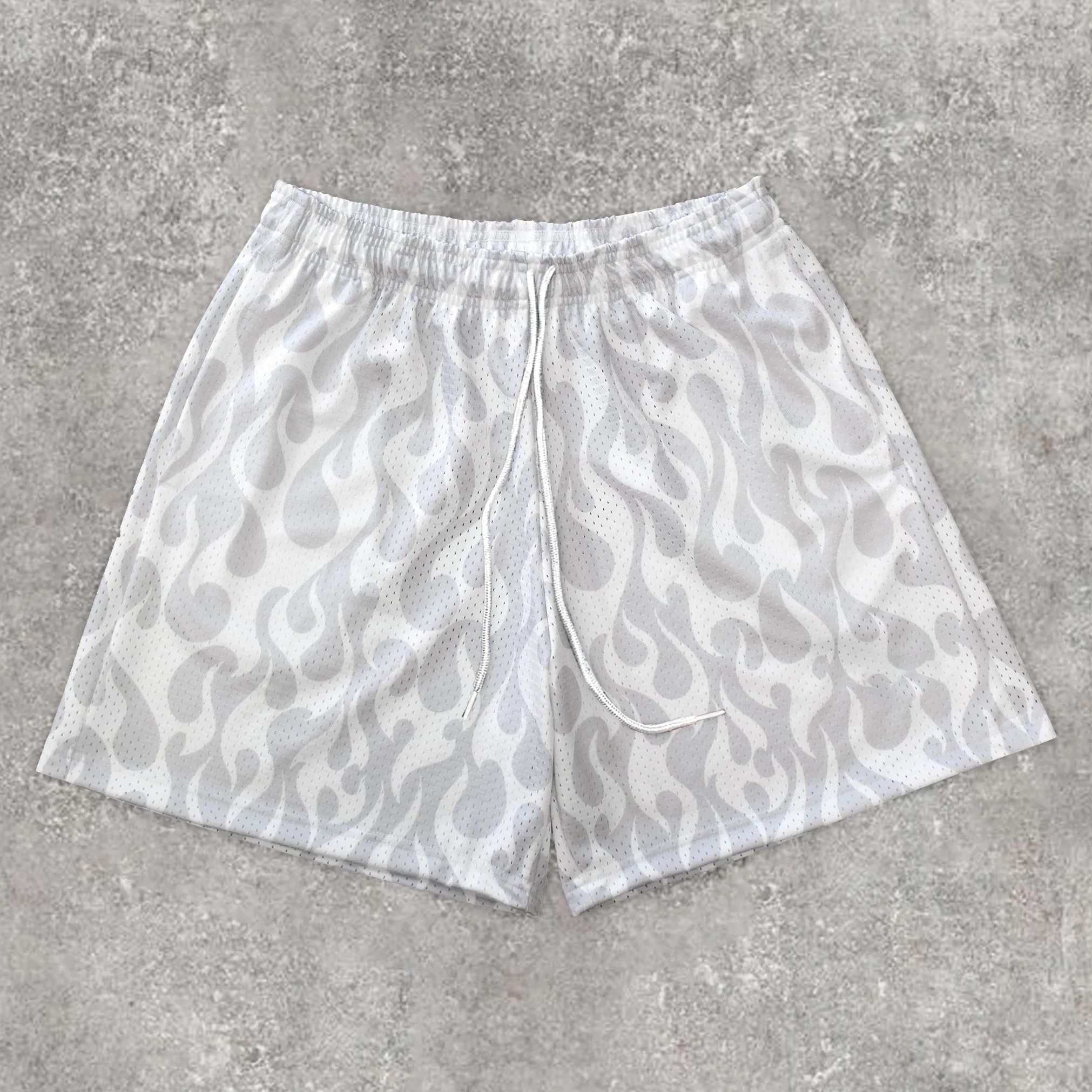 Trendy Gradient Flame Print Shorts