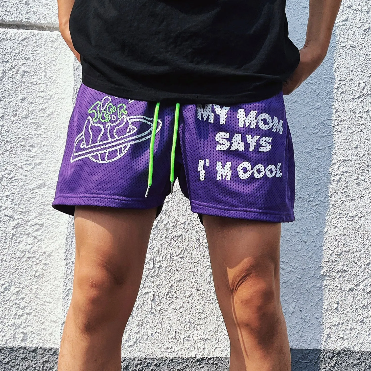 Trendy Personalized Letter Print Track Shorts