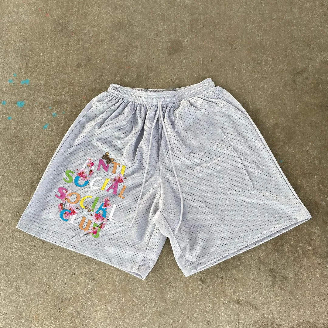 Trendy Print Fashion Hip Hop Mesh Shorts