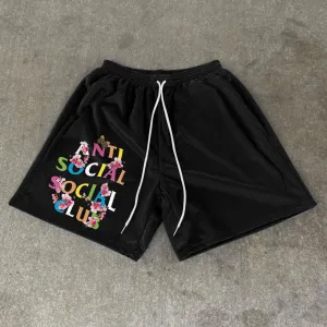Trendy Print Fashion Hip Hop Mesh Shorts