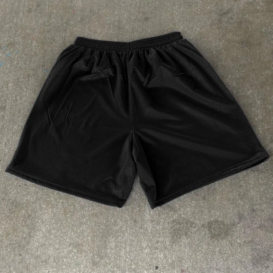 Trendy Print Fashion Hip Hop Mesh Shorts