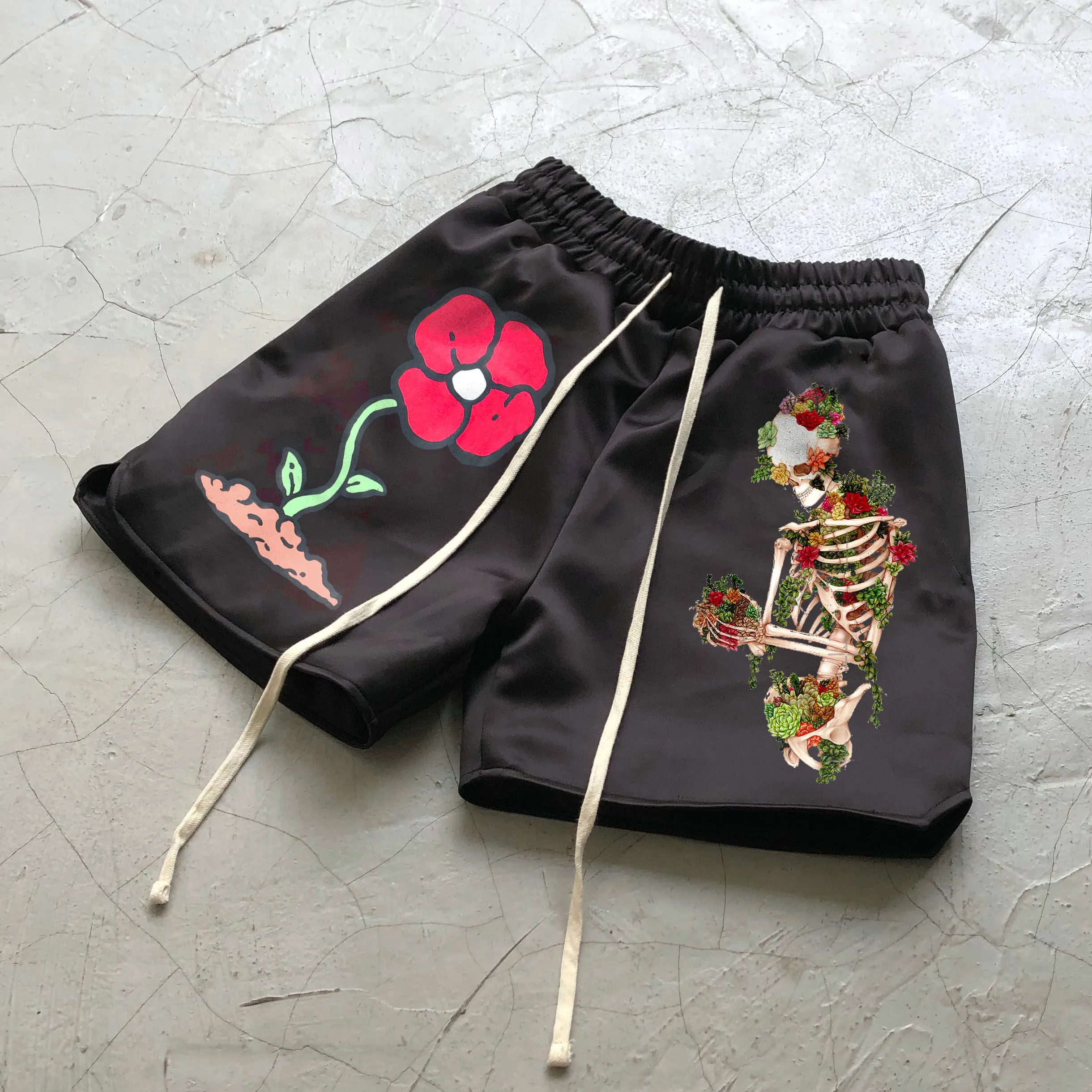 Trendy Skull Print Street Shorts