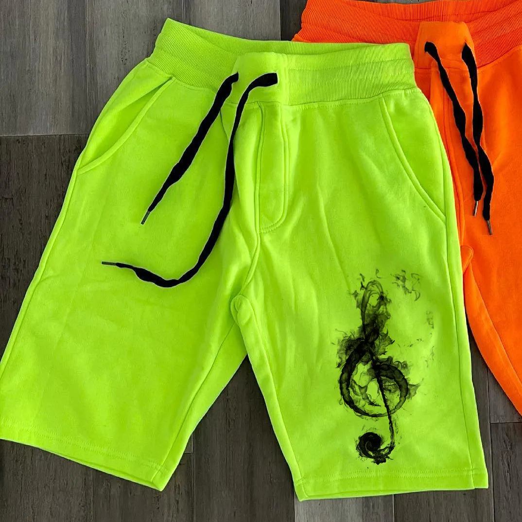 Trendy solid color print street shorts