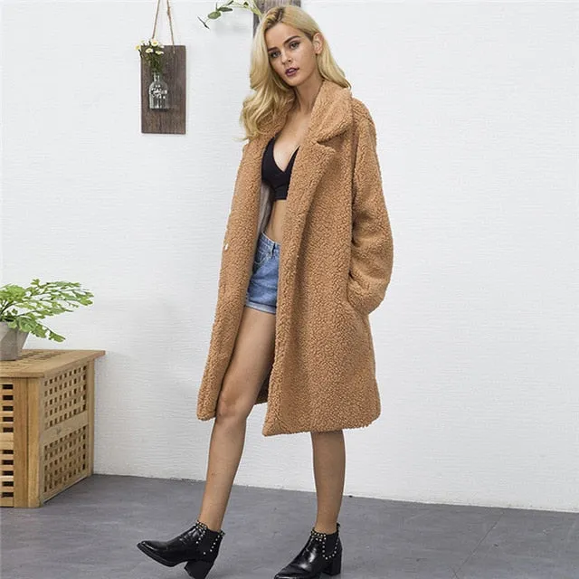 Trendy Winter Shaggy Long Super Warm Coat