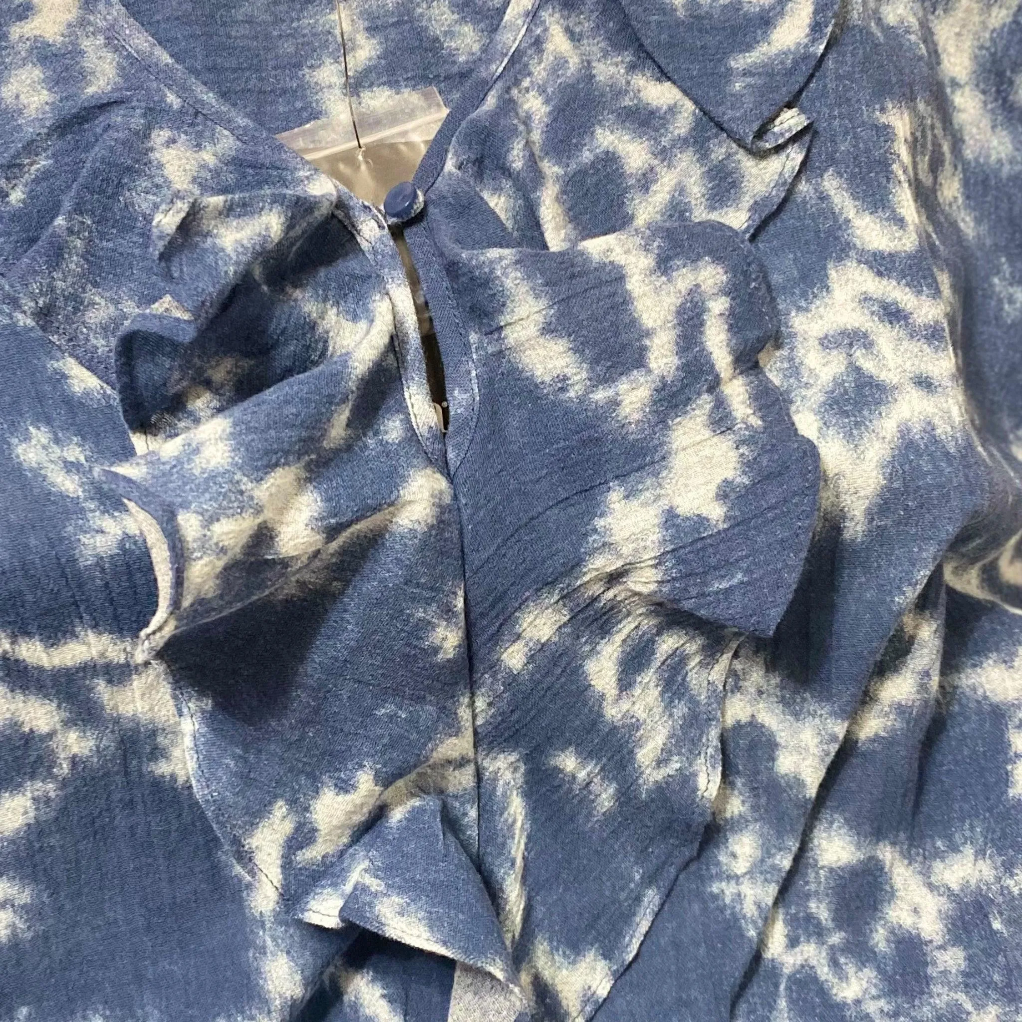 V Neck Tie Dye Blouse