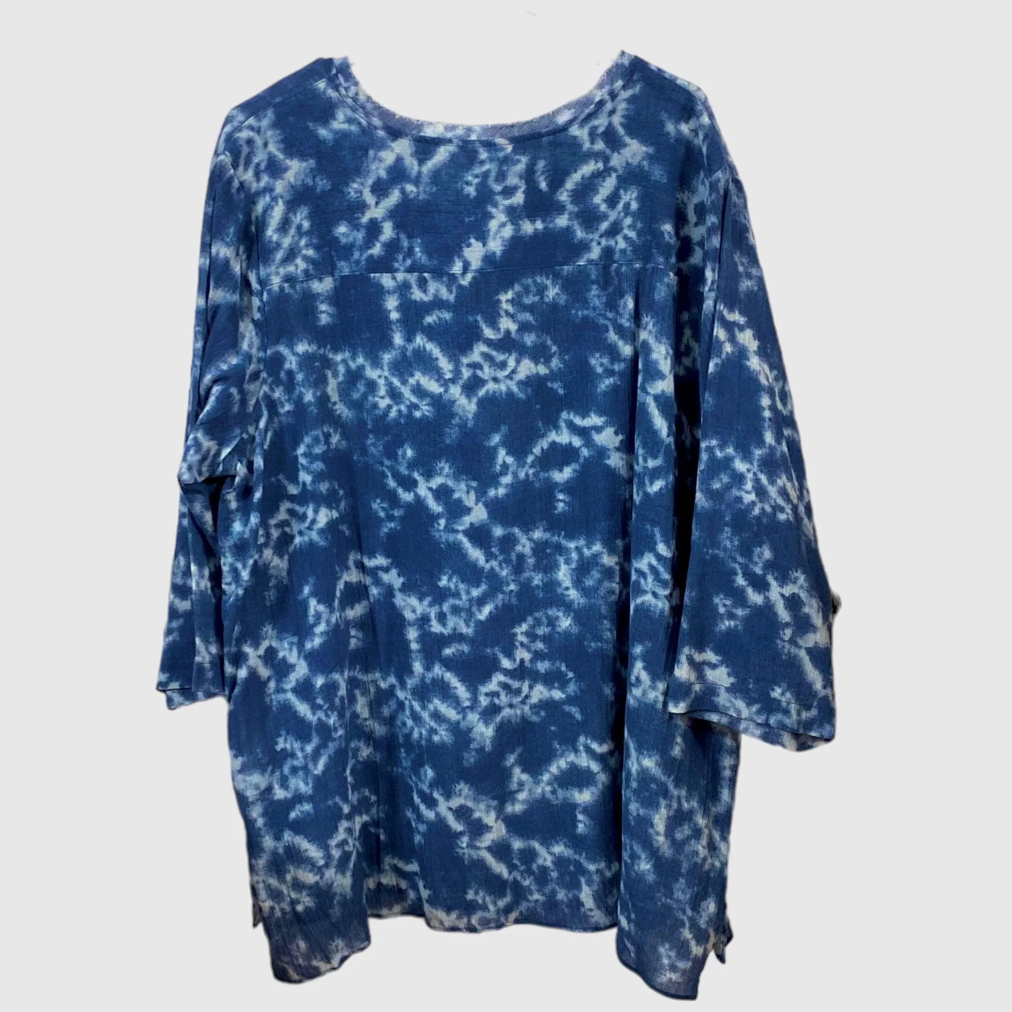 V Neck Tie Dye Blouse