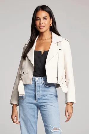 VEGAN LEATHER MOTO JACKET-BONE