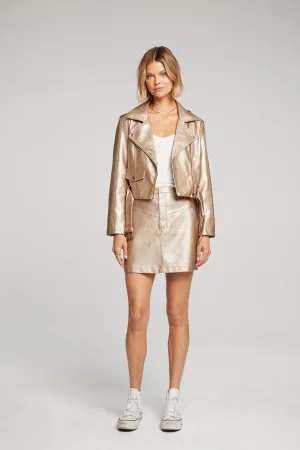 VEGAN LEATHER MOTO JACKET-GOLD