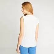 White Embroidered and Frilled Blouse