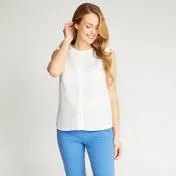 White Embroidered and Frilled Blouse
