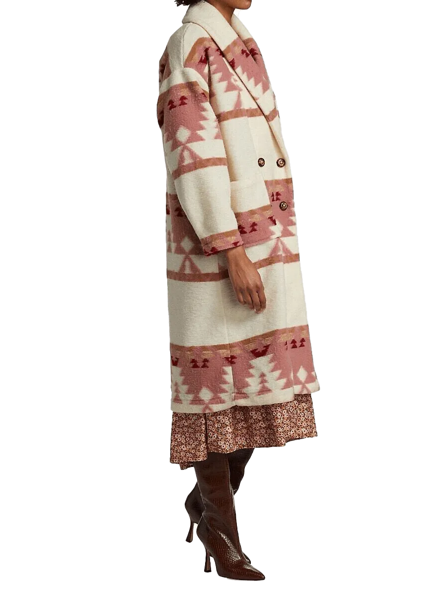 Women Kelly Reilly Yellowstone Beth Dutton Printed Long Coat | Womens Printed Long Coat
