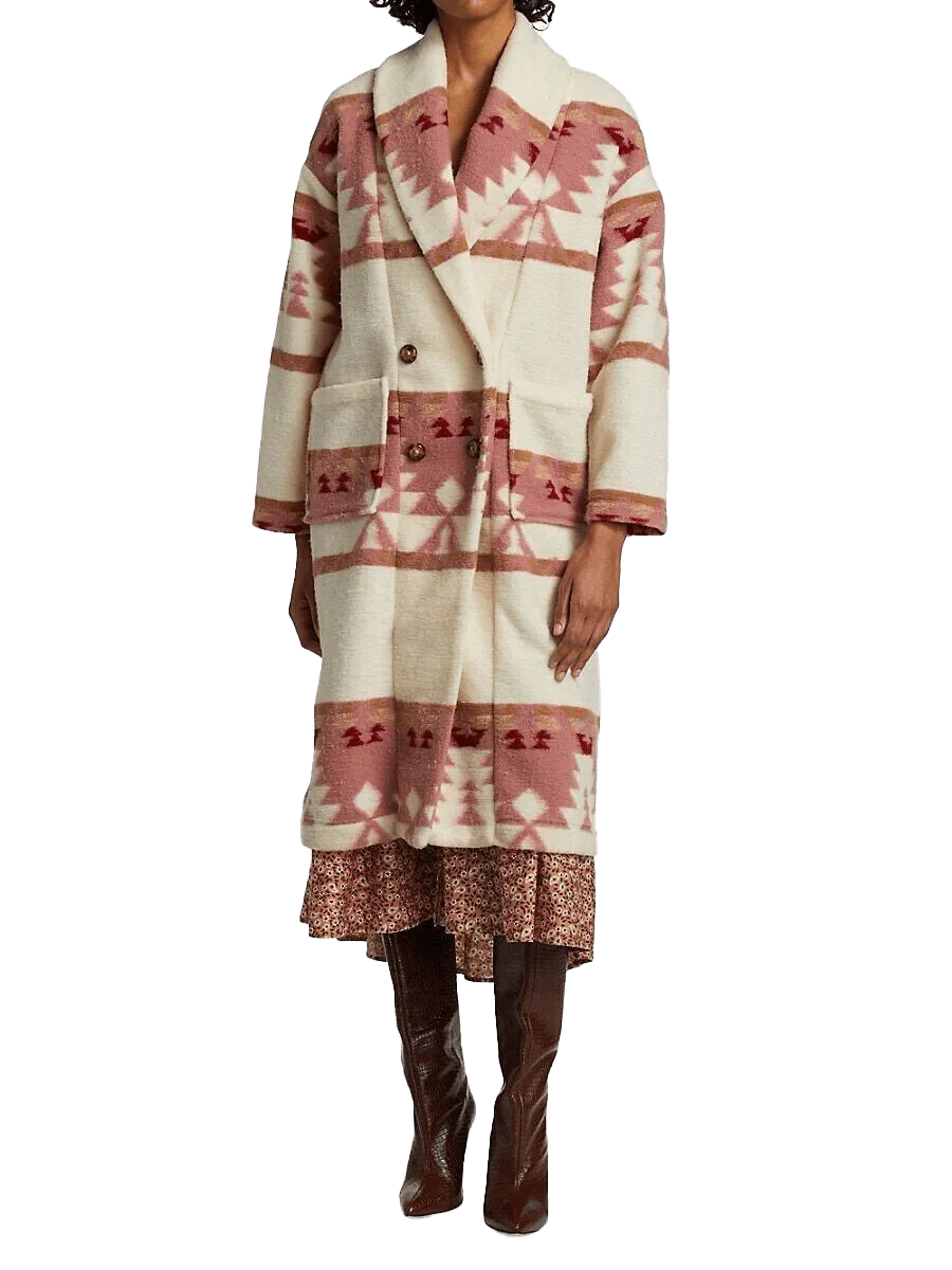 Women Kelly Reilly Yellowstone Beth Dutton Printed Long Coat | Womens Printed Long Coat