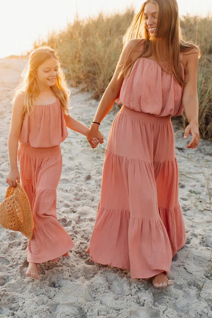 Women's Bella Maxi Skirt (deep coral muslin)