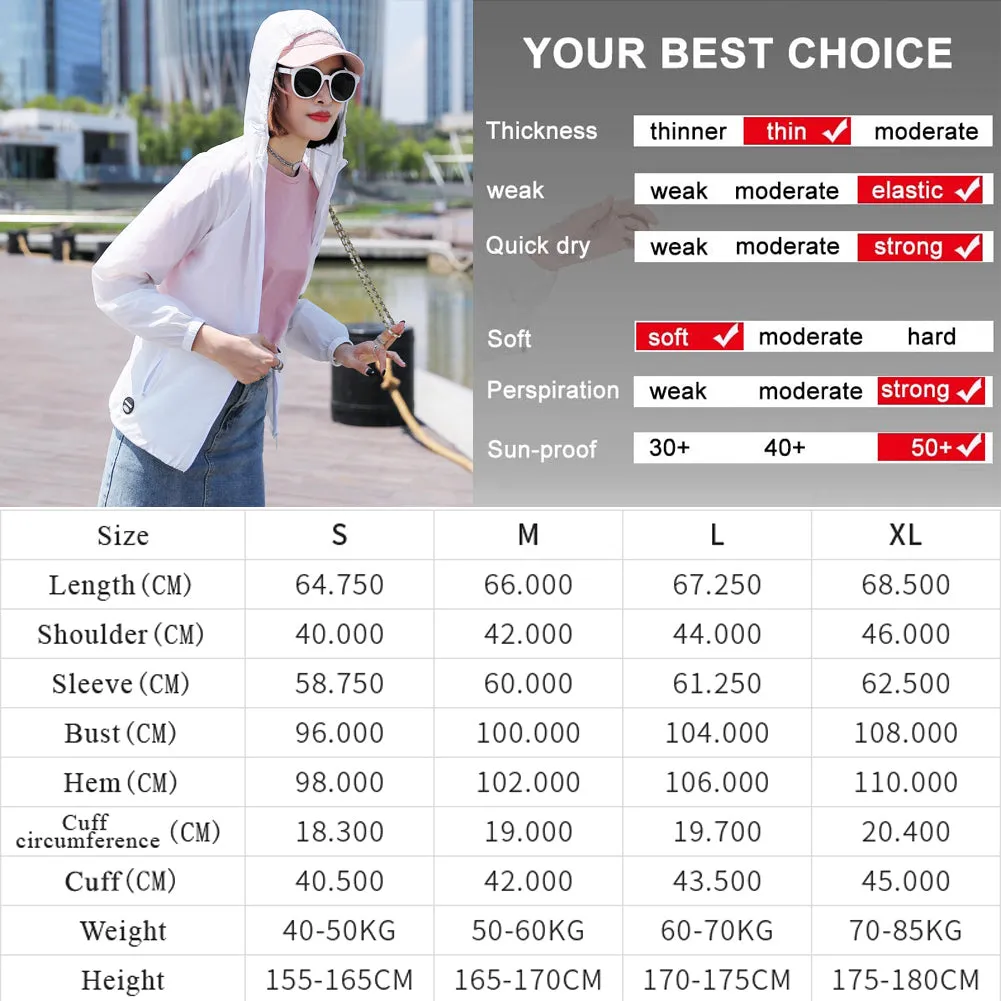 Women's UPF50  Adjustable Lightweight Sun Protection Jacket